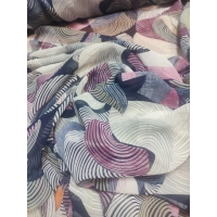 Delikatna tkanina szyfon - wzór w pastelowych kolorach